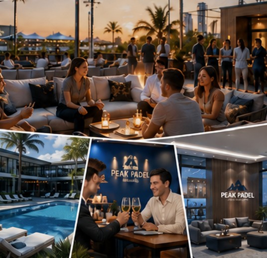 Peak Padel club lounge and facility spaces